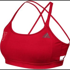 Adidas Red Nebraska Sports Bra